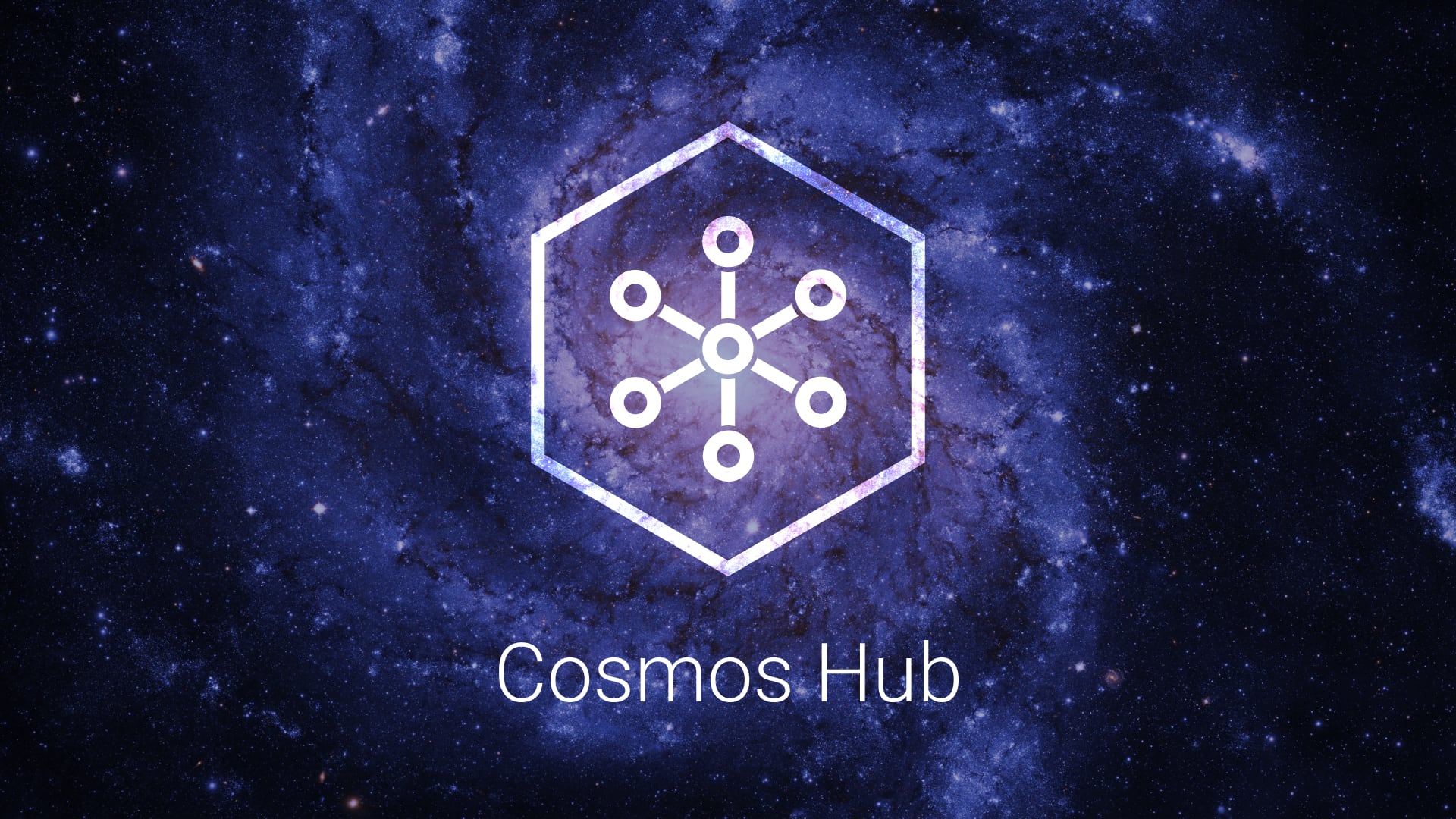 Cosmos Network cosmos hub logo on dark background for decentral publishing