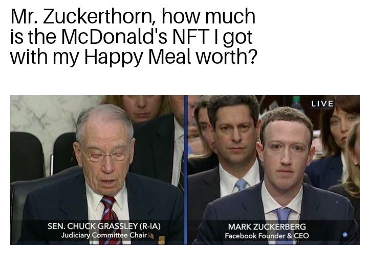 Crypto meme zuckerberg nft for decentral publishing