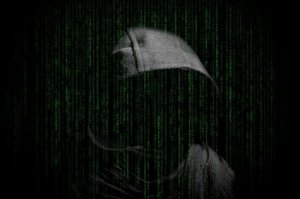 Crypto mining malware faceless person in hoodie for decentral publishing