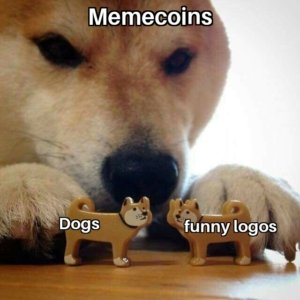 Narratives driving crypto doge dog funny logos meme for decentral publishing