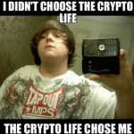 crypto life meme boy taking selfie in mirror