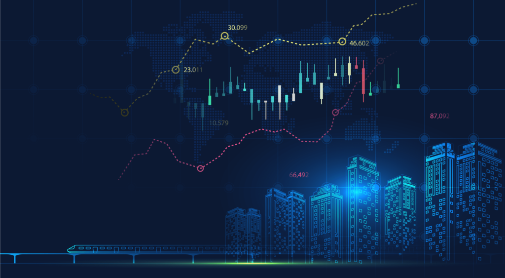 crypto trading investing wallet forex neon chart