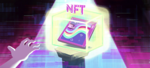 illustration-of-hand-reaching-for-digital-nft-floating-on-a-box