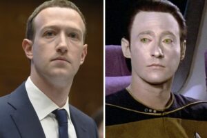 mark zuckerberg meme of zuck next to data from star trek the next generation for decentral publishing