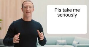 mark zuckerberg meme of zuck with text saying please take me seriously for decentral publishing