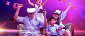 more than one metaverse family wearing vr headsets for decentral publishing